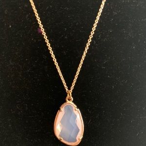 Natural Rose Quartz Pendant With Chain Oval Facet